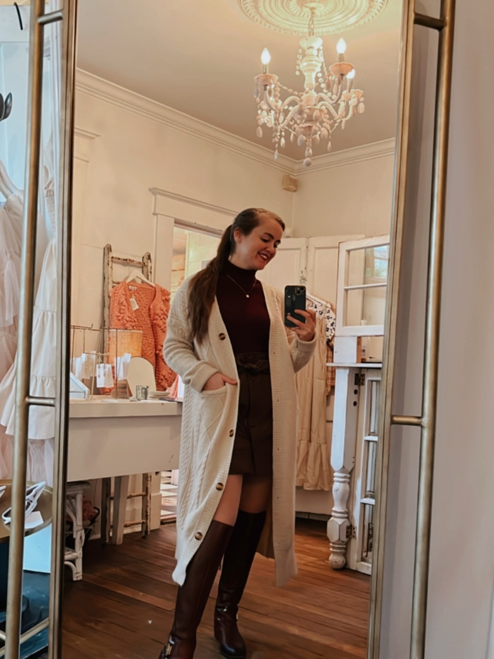 Cozy Cream Long Cable-Knit Cardigan